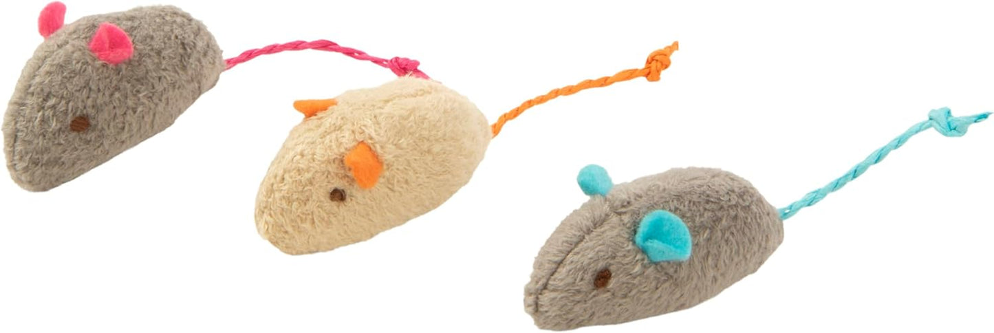 Skitter Critters Catnip Cat Toys - Set of 3 in Gray and Cream